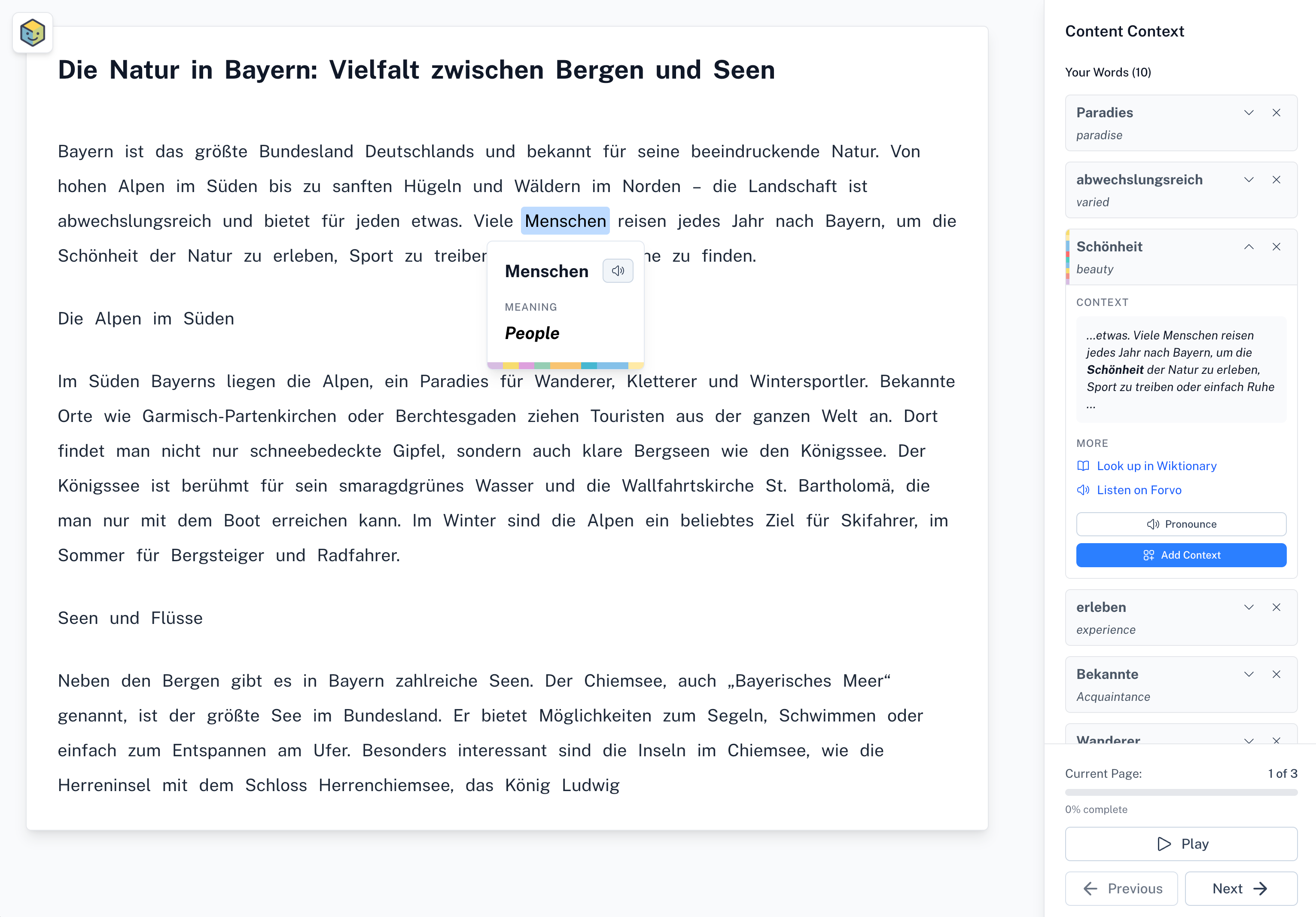 Readpoly Content Reading Page